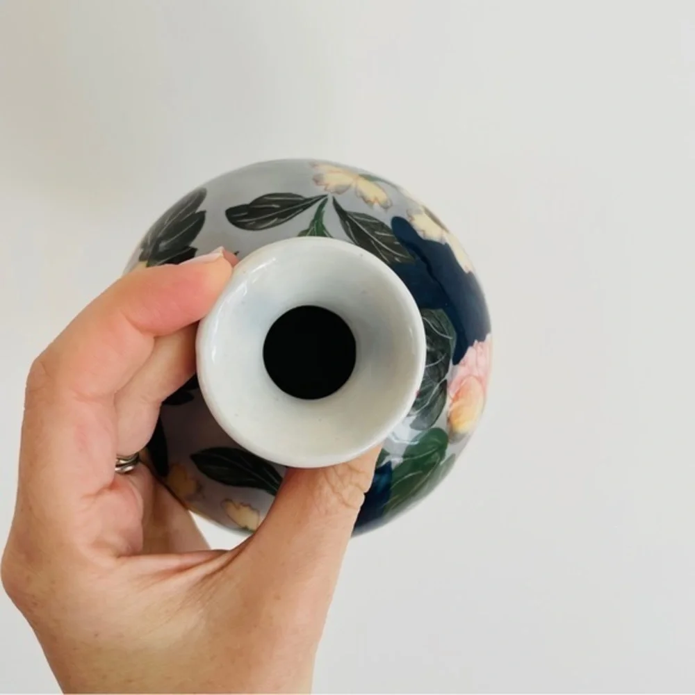 Vintage Andrea Sadek Floral Design Hand‎ Painted Small Vase 5